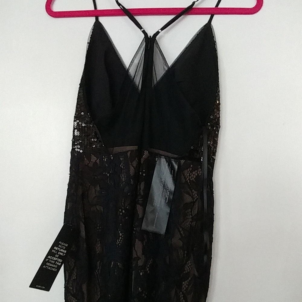 BCBGMaxAzria Black Lace & Sequin Midi Dress - Picture 8 of 8